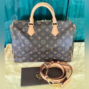 Authentic Louis Vuitton monogram Speedy 30 Bandouliere